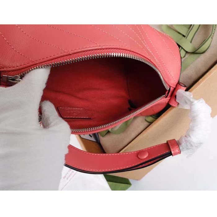 Gucci Women GG Blondie Mini Shoulder Bag Round Interlocking G Pink Leather (11)