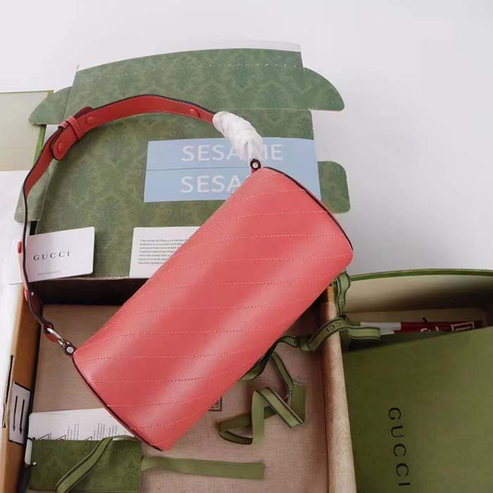 Gucci Women GG Blondie Mini Shoulder Bag Round Interlocking G Pink Leather (2)
