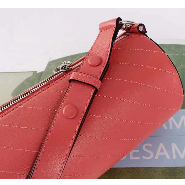 Gucci Women GG Blondie Mini Shoulder Bag Round Interlocking G Pink Leather (5)