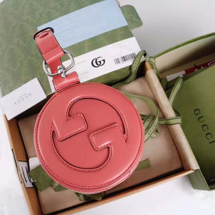 Gucci Women GG Blondie Mini Shoulder Bag Round Interlocking G Pink Leather (7)