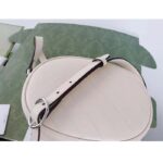 Gucci Women GG Blondie Mini Shoulder Bag White Leather Round Interlocking G Patch - immagine 9