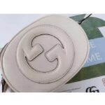 Gucci Women GG Blondie Mini Shoulder Bag White Leather Round Interlocking G Patch - immagine 7