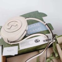 Gucci Women GG Blondie Mini Shoulder Bag White Leather Round Interlocking G Patch (5)