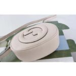 Gucci Women GG Blondie Mini Shoulder Bag White Leather Round Interlocking G Patch - immagine 5