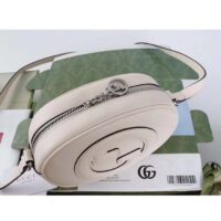 Gucci Women GG Blondie Mini Shoulder Bag White Leather Round Interlocking G Patch (5)