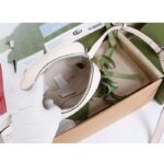 Gucci Women GG Blondie Mini Shoulder Bag White Leather Round Interlocking G Patch - immagine 10