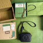 Gucci Women GG Blondie Small Shoulder Bag Blue Navy Leather Round Interlocking G – Image 8