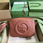 Gucci Women GG Blondie Small Shoulder Bag Cuir Leather Round Interlocking G - Imagen 2