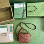 Gucci Women GG Blondie Small Shoulder Bag Cuir Leather Round Interlocking G - Imagen 8