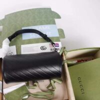 Gucci Women GG Blondie Small Shoulder Bag Round Interlocking G Black Leather (7)
