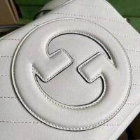 Gucci Women GG Blondie Small Shoulder Bag White Leather Round Interlocking G (10)