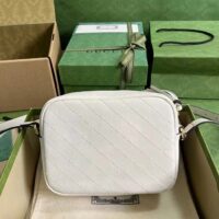 Gucci Women GG Blondie Small Shoulder Bag White Leather Round Interlocking G (10)