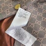 Gucci Women GG Cotton Canvas Jacket Grey Pink Lined Point Revers Double Breasted Fitted Waist – Image 10