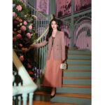 Gucci Women GG Cotton Canvas Jacket Grey Pink Lined Point Revers Double Breasted Fitted Waist – Image 11