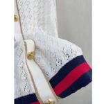 Gucci Men GG Cotton Cardigan Web Ivory G V-Neck Long Sleeves Button Closure - Image 10