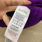 Gucci Men GG Cotton Jersey Cropped T-Shirt Violet Medium Heart Patch Crewneck Short Sleeves - Image 7