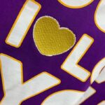 Gucci Men GG Cotton Jersey Cropped T-Shirt Violet Medium Heart Patch Crewneck Short Sleeves - Image 5