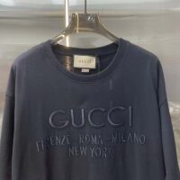 Gucci Women GG Cotton Jersey T-Shirt Black Heavy Cities Embroidery Crewneck Short Sleeves Oversize Fit (12)