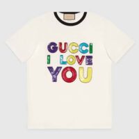 Gucci Women GG Cotton Jersey T-Shirt Embroidery Off White Crewneck Short Sleeves (11)