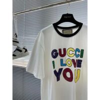 Gucci Women GG Cotton Jersey T-Shirt Embroidery Off White Crewneck Short Sleeves (11)