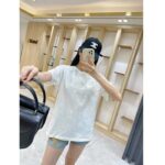 Gucci Women GG Cotton Jersey T-Shirt Off White Heavy Cities Embroidery Crewneck Short Sleeves Oversize Fit - Imagen 12