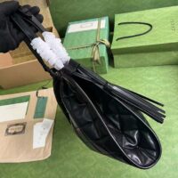 Gucci Women GG Deco Medium Tote Bag Black Quilted Leather Interlocking G (6)