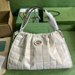 Gucci Women GG Deco Medium Tote Bag White Quilted Leather Interlocking G - Image 2