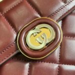 Gucci Women GG Deco Mini Shoulder Bag Dark Red Quilted Leather Interlocking G – Image 9