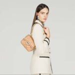 Gucci Women GG Deco Mini Shoulder Bag Rose Beige Quilted Leather Interlocking G – Image 12