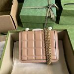 Gucci Women GG Deco Mini Shoulder Bag Rose Beige Quilted Leather Interlocking G – Image 3