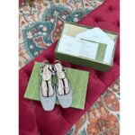 Gucci Women GG Double G Ballet Flat Black Glitter Leather Square Toe 1.5 CM Heel – Bild 4