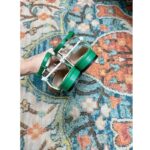 Gucci Women GG Double G Ballet Flat Light Green Leather Square Toe 1.5 CM Heel – Bild 8