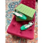 Gucci Women GG Double G Ballet Flat Light Green Leather Square Toe 1.5 CM Heel – Bild 2