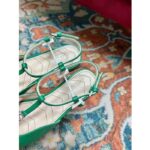 Gucci Women GG Double G Ballet Flat Light Green Leather Square Toe 1.5 CM Heel – Bild 9