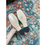 Gucci Women GG Double G Ballet Flat Light Green Leather Square Toe 1.5 CM Heel – Bild 10