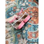 Gucci Women GG Double G Ballet Flat Pink Leather Square Toe 1.5 CM Heel – Bild 7