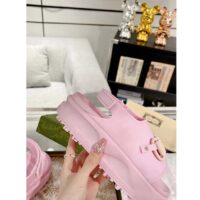 Gucci Women GG Horsebit Flatform Sandal Light Pink Rubber Plastic Horsebit (3)