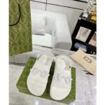 Gucci Women GG Horsebit Flatform Sandal White Rubber Plastic Horsebit Velcro Strap Closure - Image 4