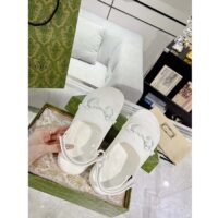 Gucci Women GG Horsebit Flatform Sandal White Rubber Plastic Horsebit Velcro Strap Closure (11)