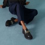 Gucci Women GG Interlocking G Lug Sole Loafer Black Leather Rubber Flat 1.5 CM Heel - Image 11