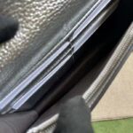 Gucci Women GG Marmont Mini Chain Bag Metallic Silver Leather Double G - immagine 8