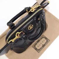 Gucci Women GG Matelassé Handbag Black GG Leather Double G Zip Closure (5)