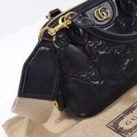 Gucci Women GG Matelassé Handbag Black GG Leather Double G Zip Closure (5)