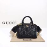Gucci Women GG Matelassé Handbag Black GG Leather Double G Zip Closure - Image 2