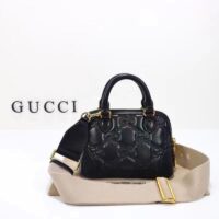 Gucci Women GG Matelassé Handbag Black GG Leather Double G Zip Closure (5)