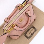 Gucci Women GG Matelassé Handbag Pink GG Leather Double G Zip Closure - Image 6