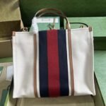 Gucci Women GG Medium Interlocking G Tote Bag White Cotton Canvas – Image 4