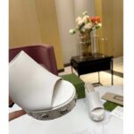 Gucci Women GG Platform Slide Sandal Off White Leather Spool High 11 Cm Heel - Image 10