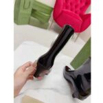 Gucci Women Interlocking G Ankle Boot Black Shiny Rubber Matte Point Toe Low-Heel - Image 8