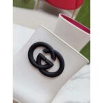 Gucci Women Interlocking G Ankle Boot White Shiny Rubber Matte Point Toe Low-Heel - Image 10